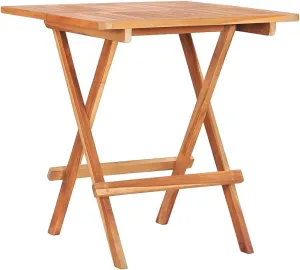 Natural Solid Teak Wood Bistro Table Folding Outdoor, Indoor Use - Portable, Camping, Dining, Kitchen, Foldable, Side Tables
