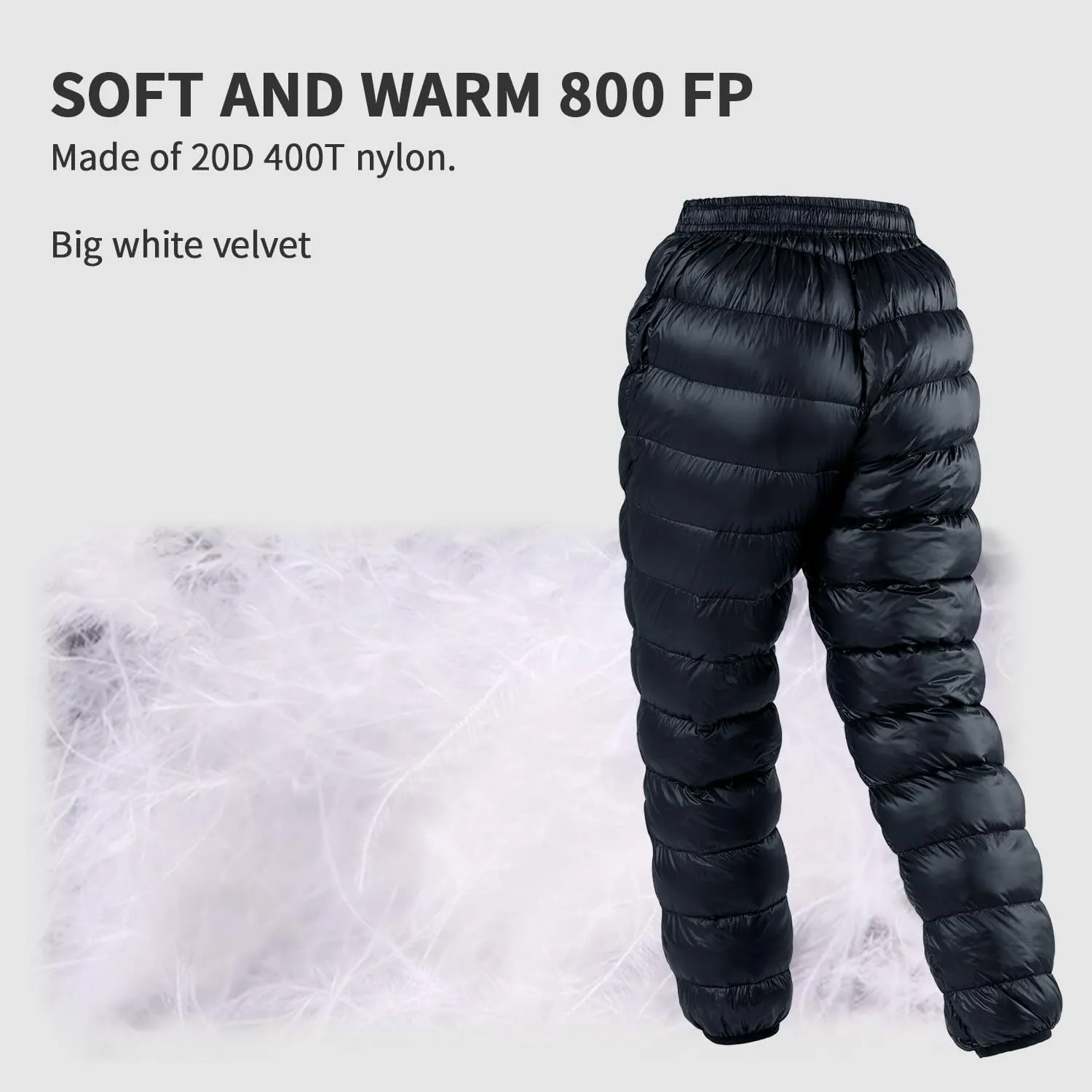 Naturehike Down Pants,Men's Women's Puffy Pants,Winter Warm Outdoor Men Women Ski Snow Pants,Camping Hiking Pants