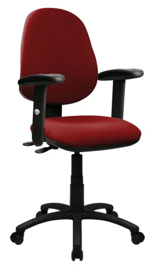 Nautilus Designs Java 200 Medium Back Task/Operator Chair Height Adjustable Arms Wine