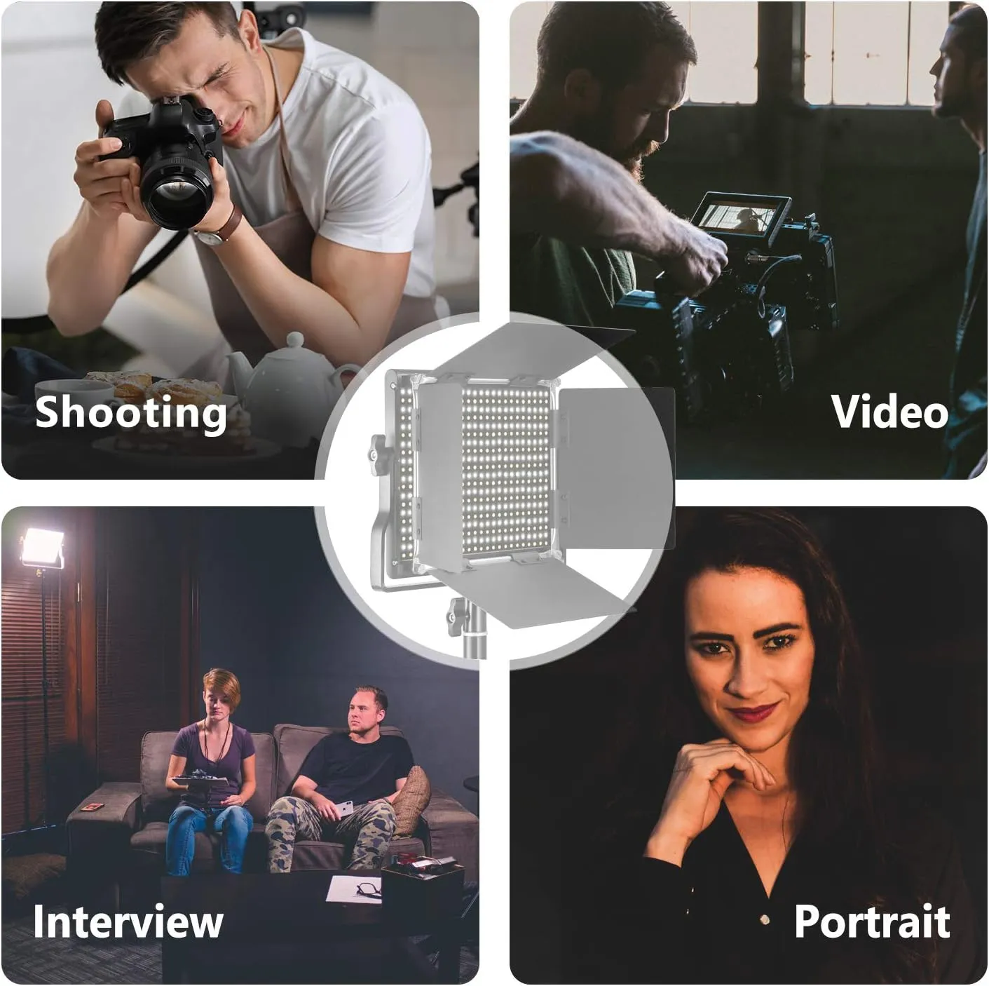 Neewer Professional Metal Bi-Color LED Video Light for Studio, YouTube, Product Photography, Video Shooting, Durable Metal Frame, Dimmable 660 Beads, with U Bracket and Barndoor, 3200-5600K, CRI 96 