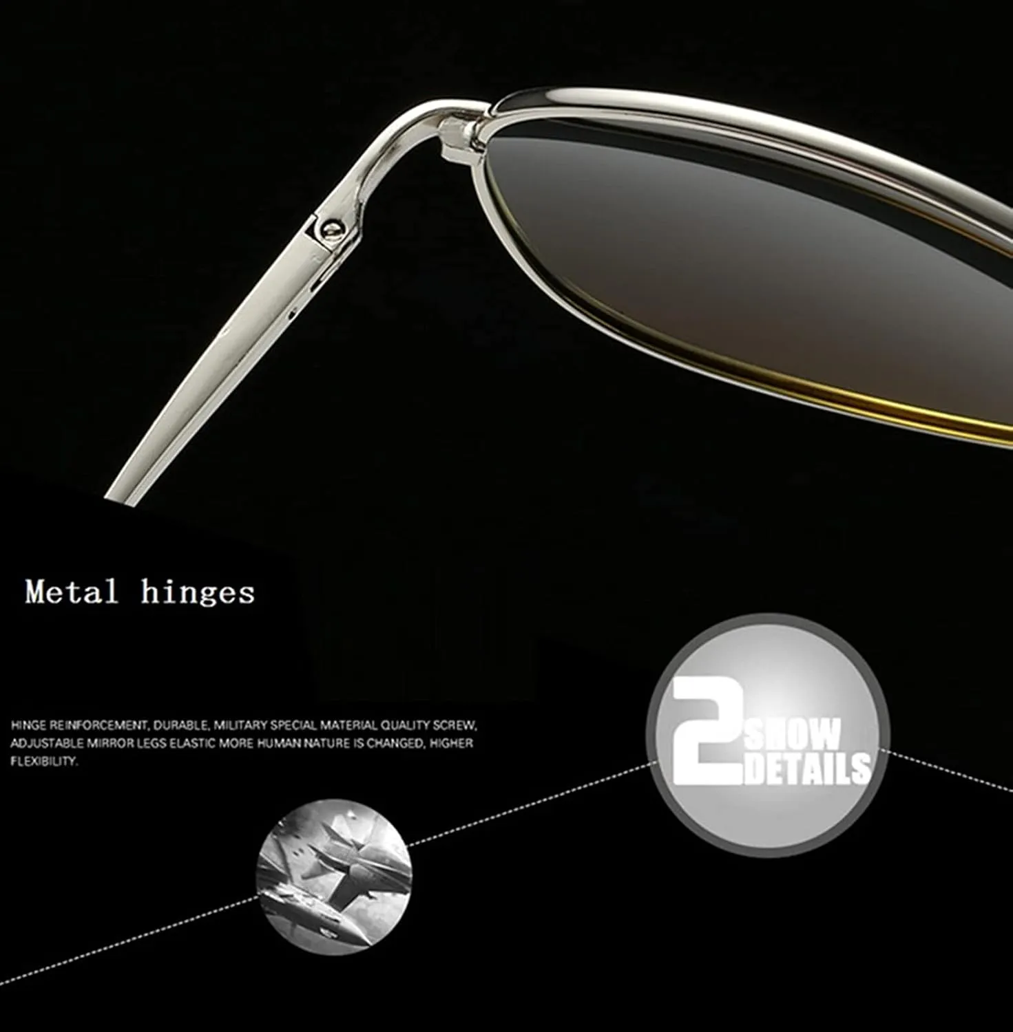Night Vision Glasses for Men Women Polarized UV400 Aviator Anti Glare Yellow Safety Night View Driving Eyewear