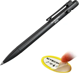 Nitecore NTP31 Bolt Action Tactical Pen with Tungsten Steel Glass Breaker with NitecoreSt Sticker