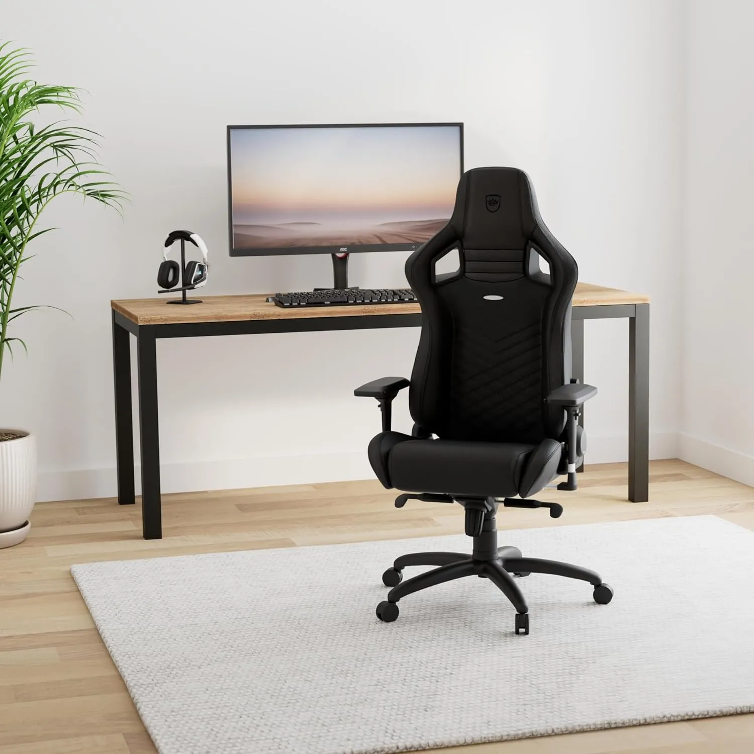 noblechairs Epic Reclining Gaming Chair and Reclining Office Chair, PU Faux Leather, Black