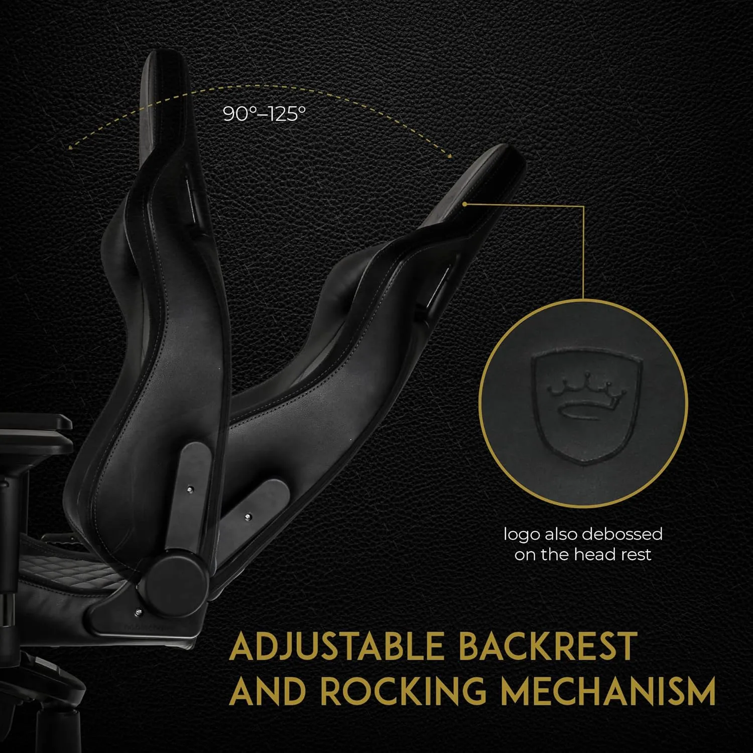 noblechairs Epic Reclining Gaming Chair and Reclining Office Chair, PU Faux Leather, Black