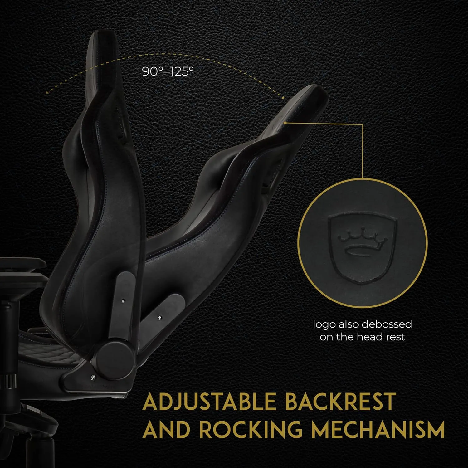 noblechairs Epic Reclining Gaming Chair and Reclining Office Chair, PU Faux Leather, Black/Blue
