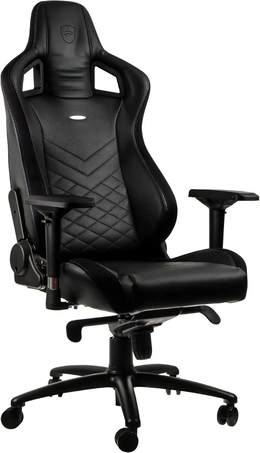 noblechairs Epic Reclining Gaming Chair and Reclining Office Chair, PU Faux Leather, Black/Blue
