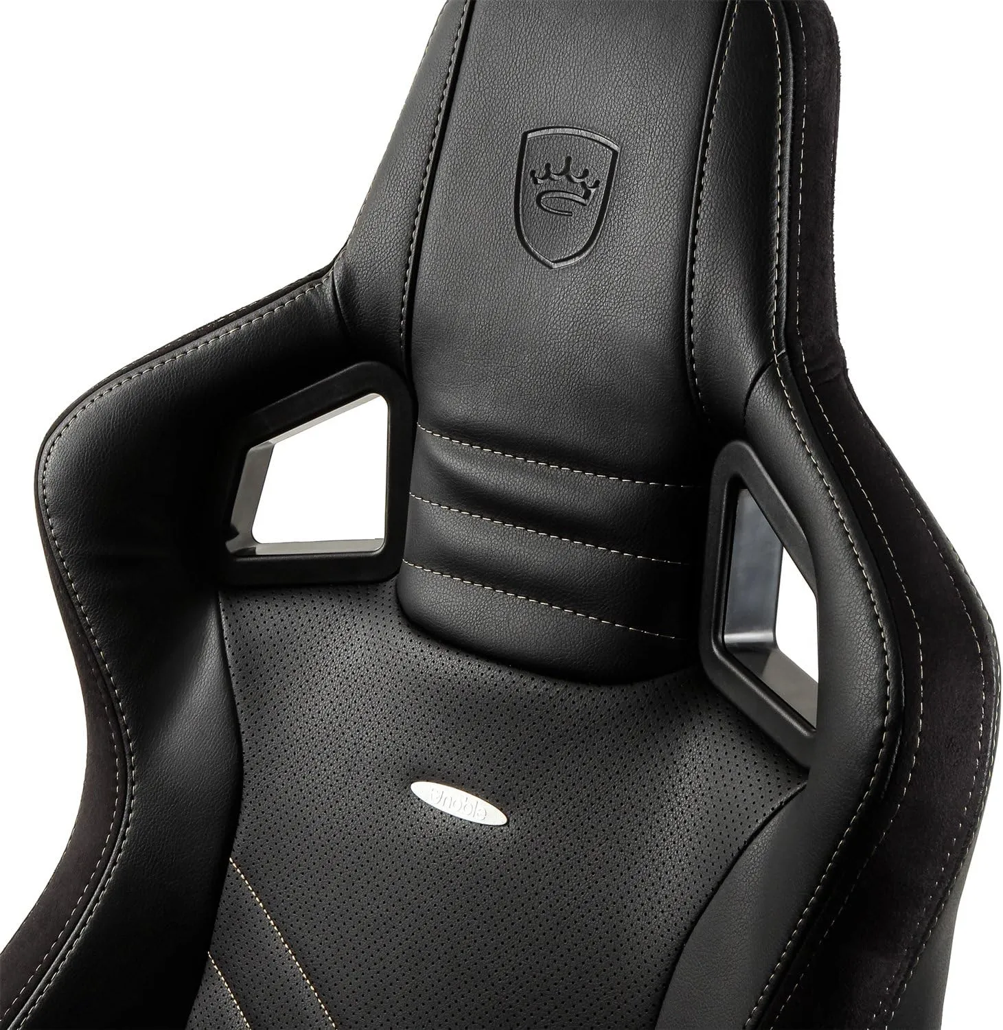 noblechairs Epic Reclining Gaming Chair and Reclining Office Chair, PU Faux Leather, Black/Gold