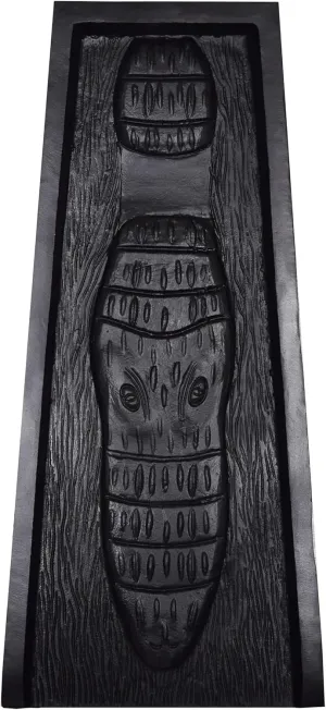 Oakland Living AZGATOR-SB-Black Alligator Crocodile Cast Aluminum Metal Downspout Gutter 24 in. Heavy Splash Block