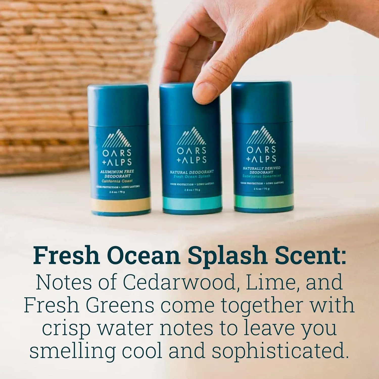 Oars   Alps Aluminum Free Deodorant for Men and Women, Dermatologist Tested and Made with Clean Ingredients, Travel Size, Variety, 3 Pack, 2.6 Oz Each