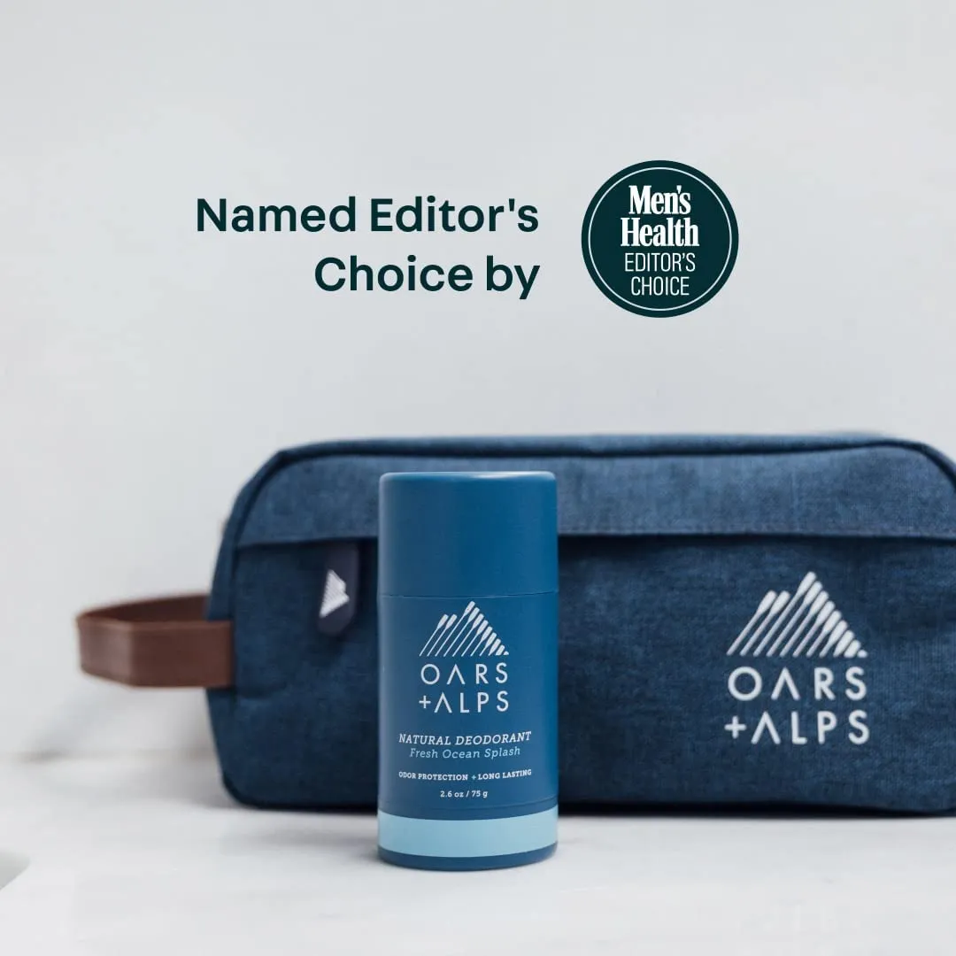 Oars   Alps Aluminum Free Deodorant for Men and Women, Dermatologist Tested and Made with Clean Ingredients, Travel Size, Variety, 3 Pack, 2.6 Oz Each