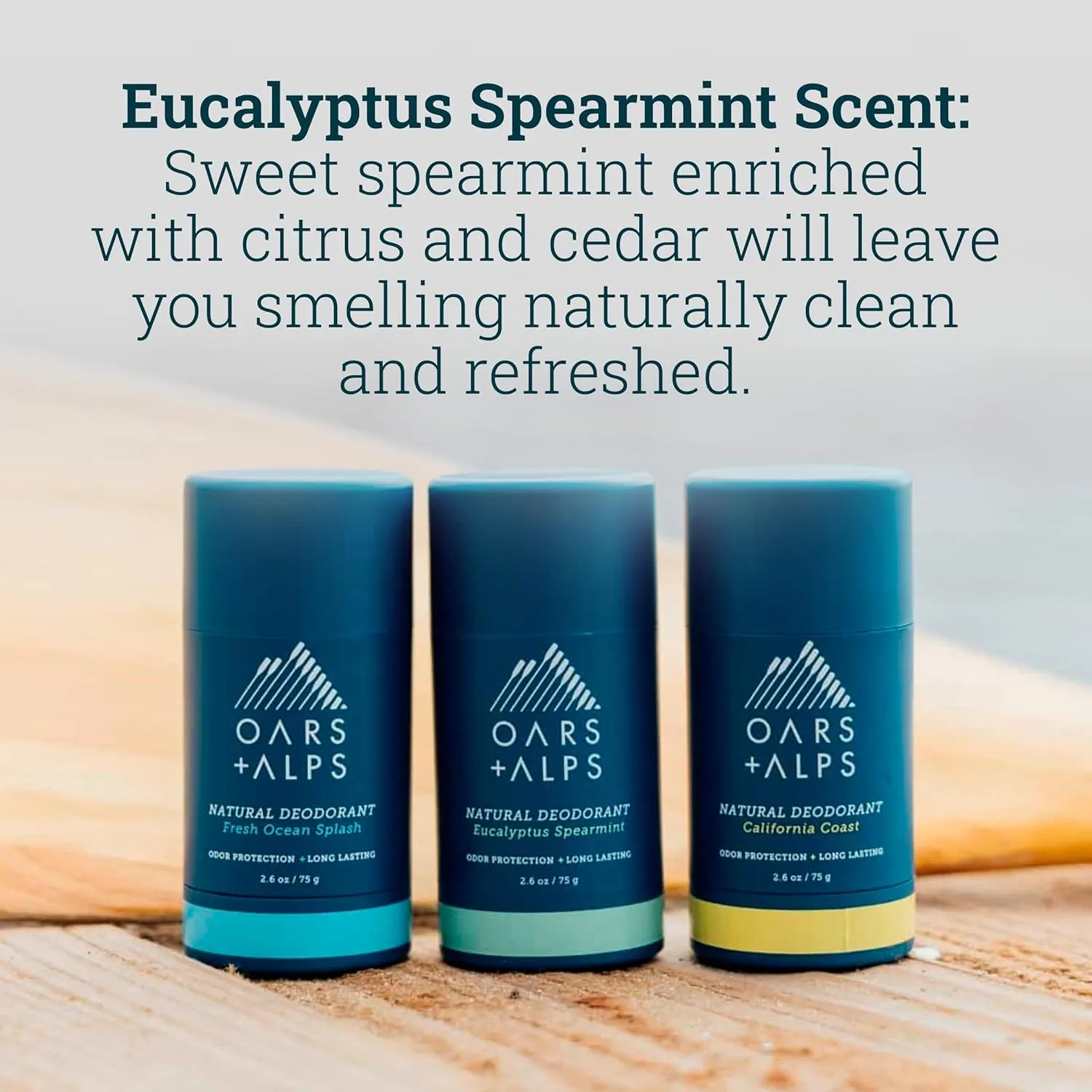 Oars   Alps Aluminum Free Deodorant for Men and Women, Dermatologist Tested and Made with Clean Ingredients, Travel Size, Variety, 3 Pack, 2.6 Oz Each