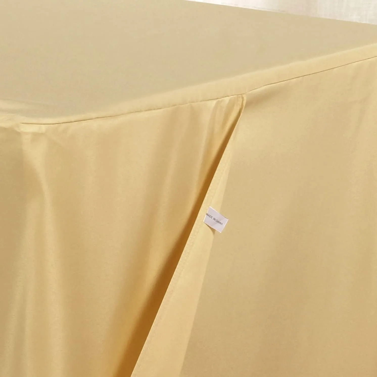 Obstal 2 Pack Table Clothes for 4 Foot Rectangle Tables - Water Resistant Washable Fabric Polyester Rectangle Table Cover for Outdoor/Indoor Uses,48L x 24W x 30H Inches, Champagne