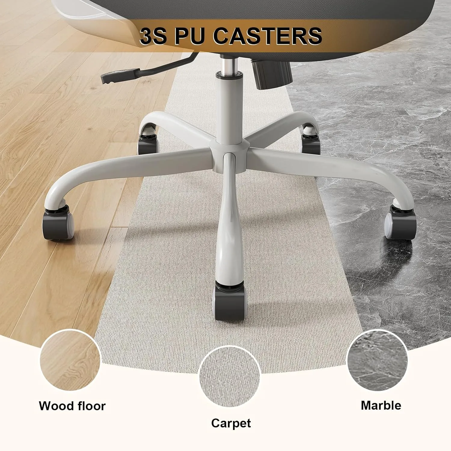 Office Chair, Ergonomic Desk Chairs 330LBS Capacity High Back Mesh Computer with Flip-up Armrests, Comfy Work with Adjustable Lumbar Support, Rolling Swivel Executive Task