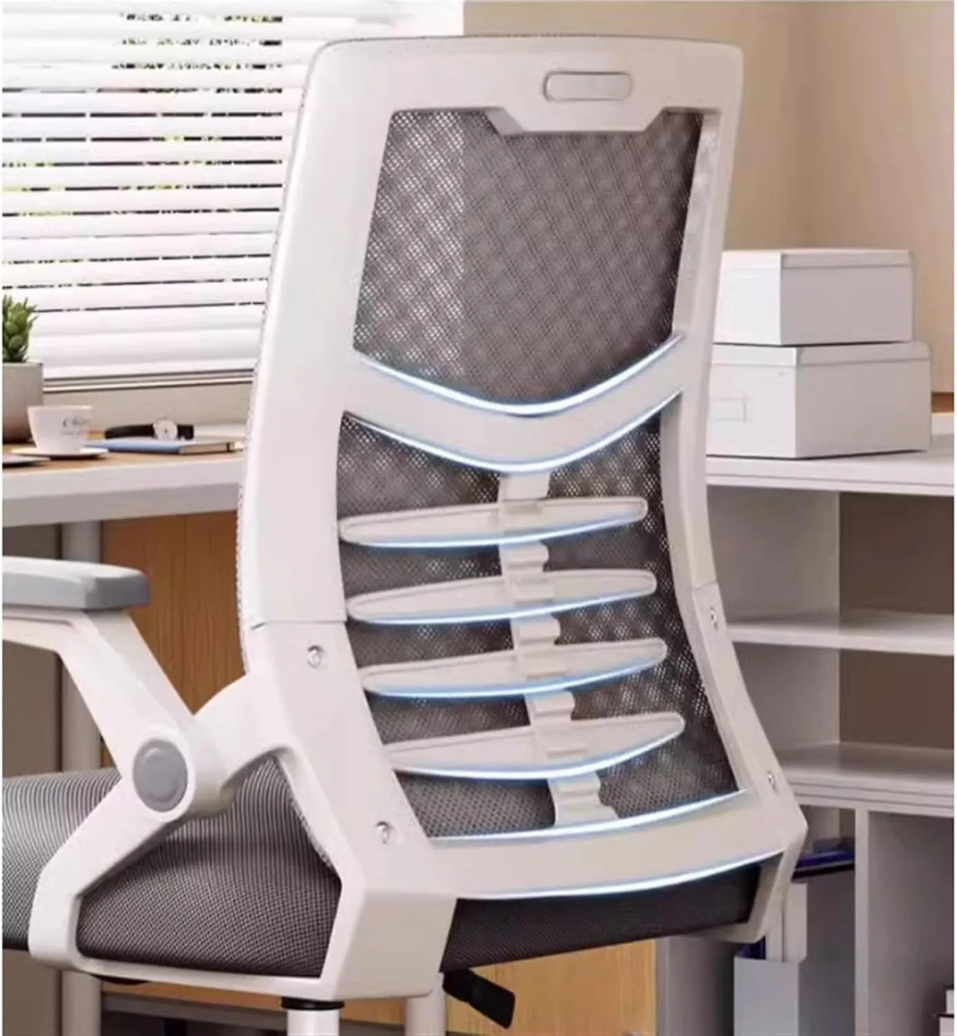 Office Chair High Back Office Chair Ergonomic Desk Chair Breathable Mesh Desk Chair Big and Tall Reclining Comfy Home Office Chair Chair for Desk(Gris)