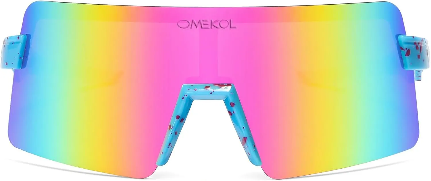 OMEKOL Two Sizes For Adults and Youth Polarized Sunglasses Men Women Outdoor Sport Baseball Glasses UV400 Cycling Eyewear