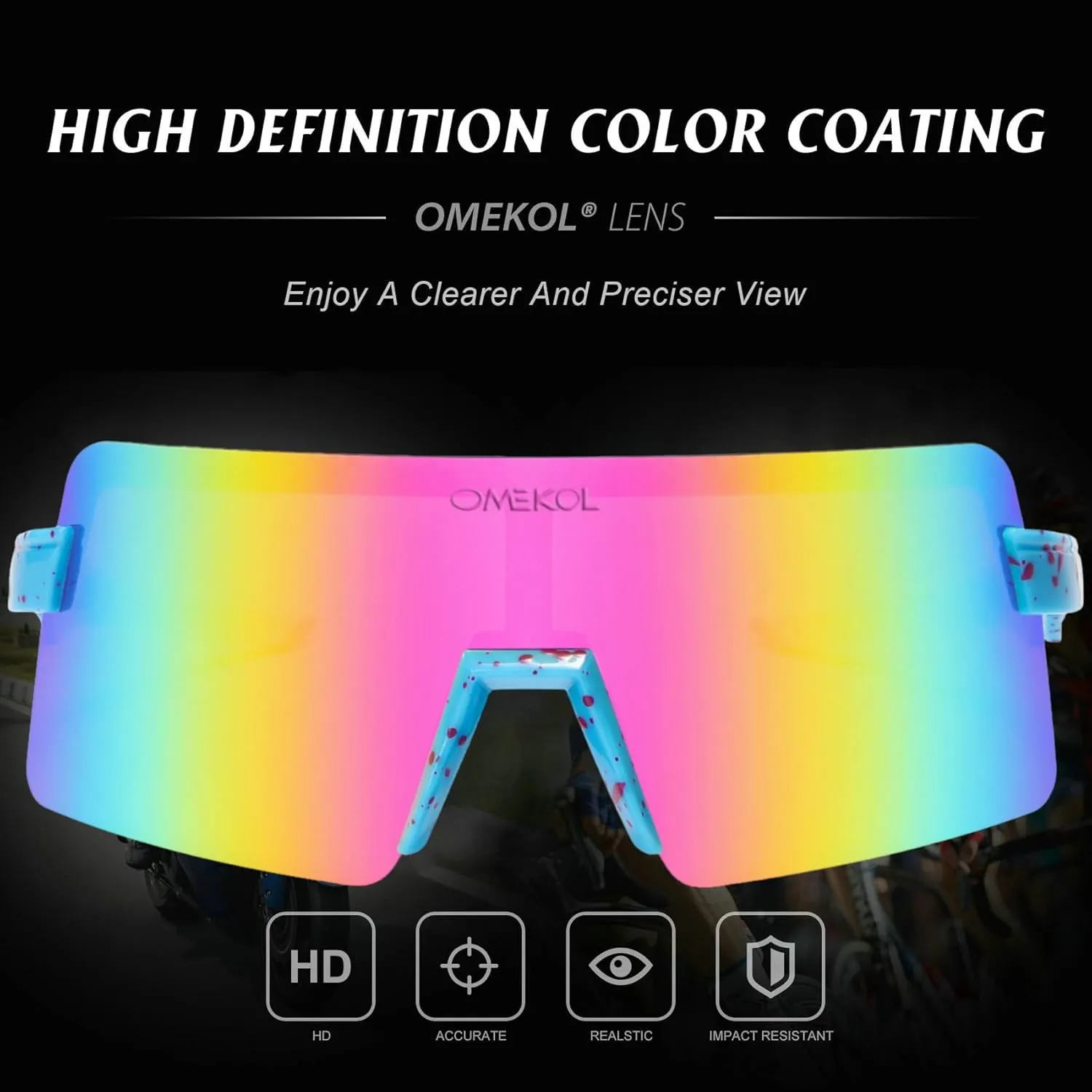 OMEKOL Two Sizes For Adults and Youth Polarized Sunglasses Men Women Outdoor Sport Baseball Glasses UV400 Cycling Eyewear