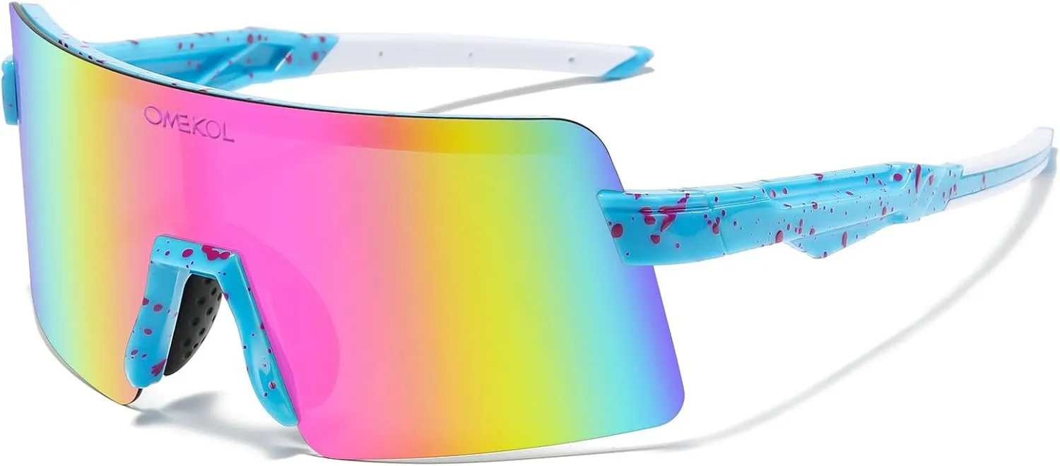 OMEKOL Two Sizes For Adults and Youth Polarized Sunglasses Men Women Outdoor Sport Baseball Glasses UV400 Cycling Eyewear