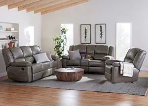 Oregon Leather Air Upholstered Reclining Traditional Set with 83.5"