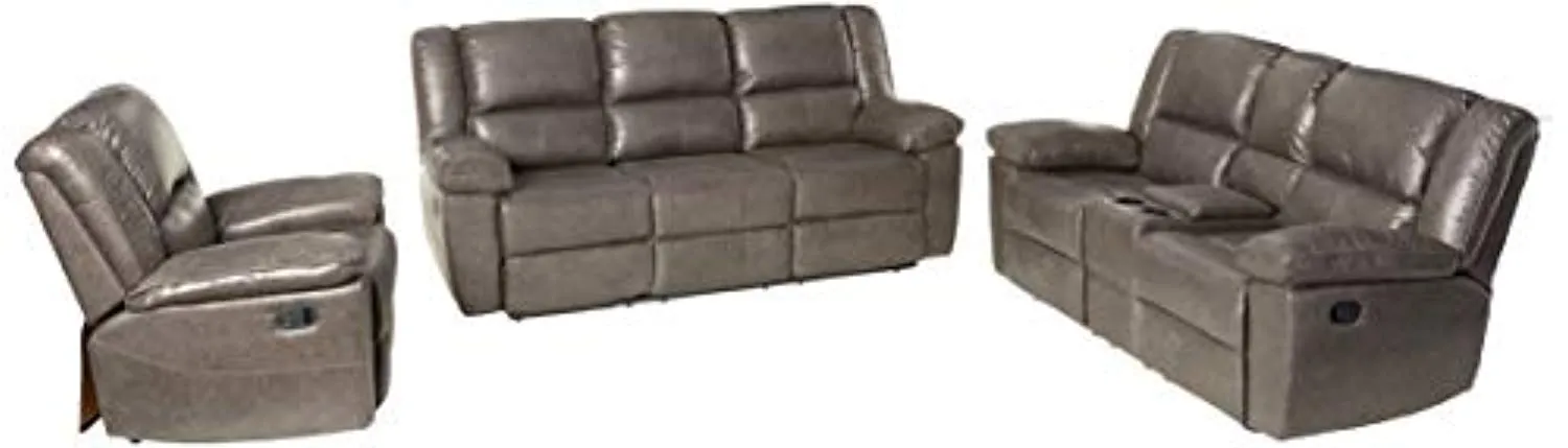 Oregon Leather Air Upholstered Reclining Traditional Set with 83.5"