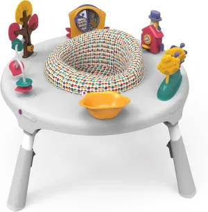 ORIBEL PortaPlay 2-in-1 Baby Activity Center & Play Table| 5 Months  | Convertible & Portable Stage-Based for Baby| with Development Focused Toys | Unisex (Wonderland Adventure, Grey)