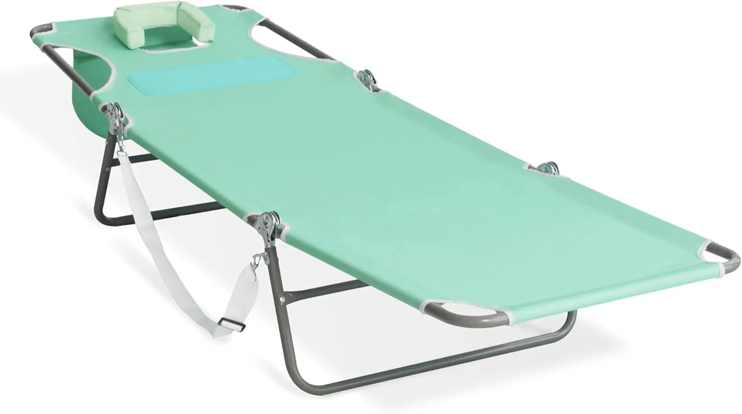 Ostrich Chaise Lounge Outdoor Lightweight Folding Adjustable Reclining Beach Chair for Tanning Pool Lake Patio Lawn Camping, Teal (2 Pack)