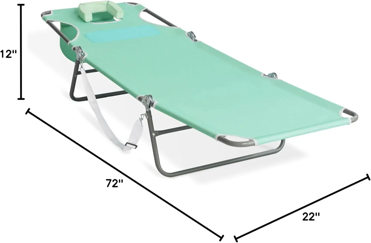 Ostrich Chaise Lounge Outdoor Lightweight Folding Adjustable Reclining Beach Chair for Tanning Pool Lake Patio Lawn Camping, Teal (2 Pack)