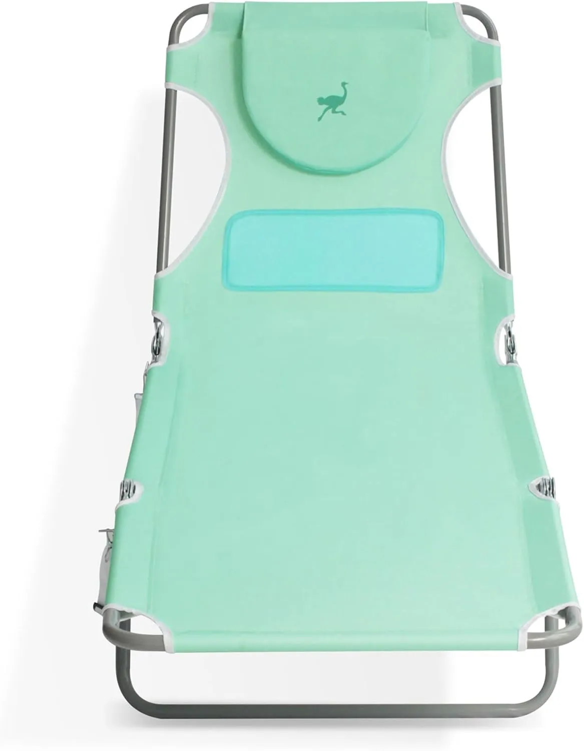 Ostrich Chaise Lounge Outdoor Lightweight Folding Adjustable Reclining Beach Chair for Tanning Pool Lake Patio Lawn Camping, Teal (2 Pack)