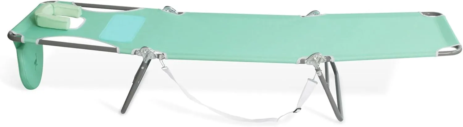 Ostrich Chaise Lounge Outdoor Lightweight Folding Adjustable Reclining Beach Chair for Tanning Pool Lake Patio Lawn Camping, Teal (2 Pack)