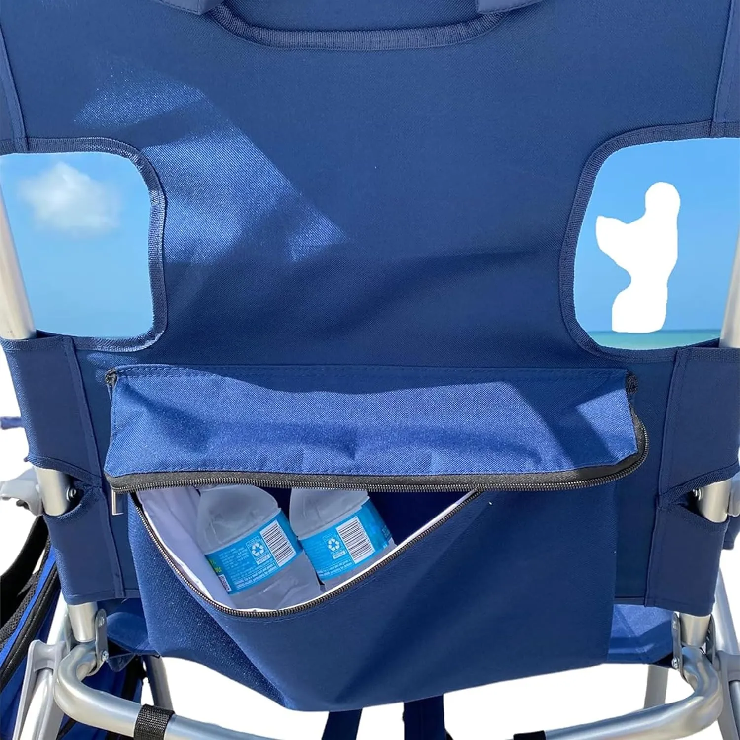 Ostrich Deltess 3 in 1 Portable Chair with Cooler Bag and Reclining Lounger for Tanning, Camping, Beach, and Outdoor Essential, Royal Blue
