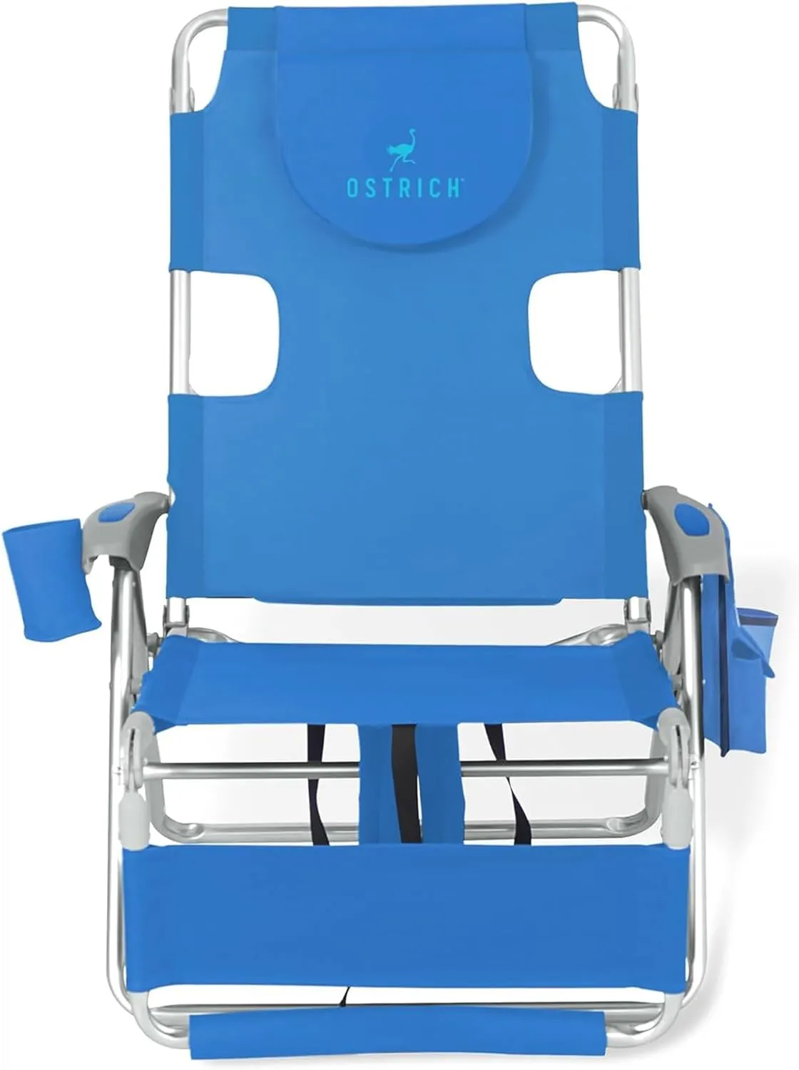 Ostrich Deltess 3 in 1 Portable Chair with Cooler Bag and Reclining Lounger for Tanning, Camping, Beach, and Outdoor Essential, Royal Blue