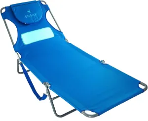 Ostrich Ladies Comfort Lounger Portable Reclining Outdoor Patio Beach Lawn Camping Pool Tanning Chair with Chest Support, Ocean Blue