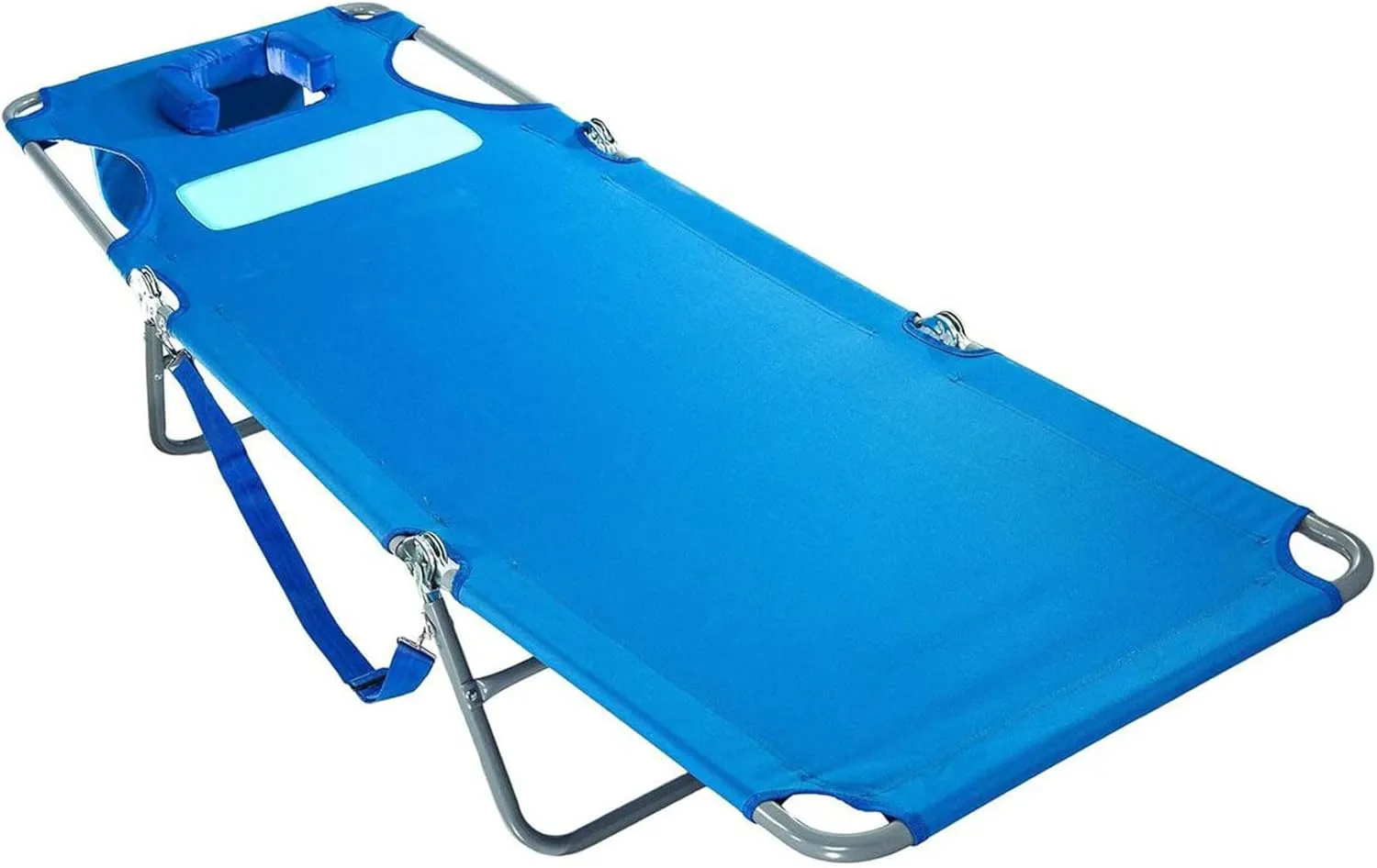 Ostrich Ladies Comfort Lounger Portable Reclining Outdoor Patio Beach Lawn Camping Pool Tanning Chair with Chest Support, Ocean Blue