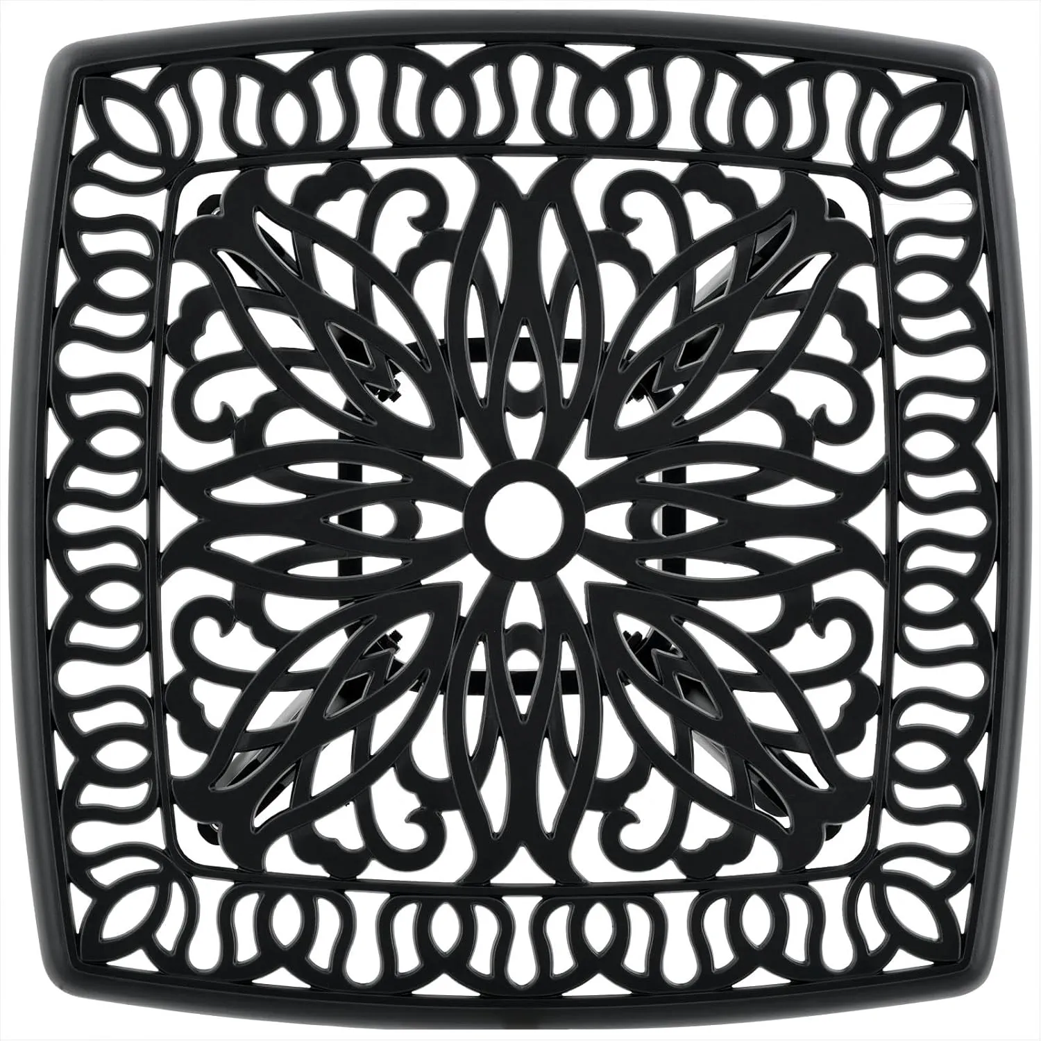 Outdoor 21" Cast Aluminum Square Side Table End Table for Patio, Backyard, Pool, Indoor Companion, Easy Maintenance and Weather Resistant, Black