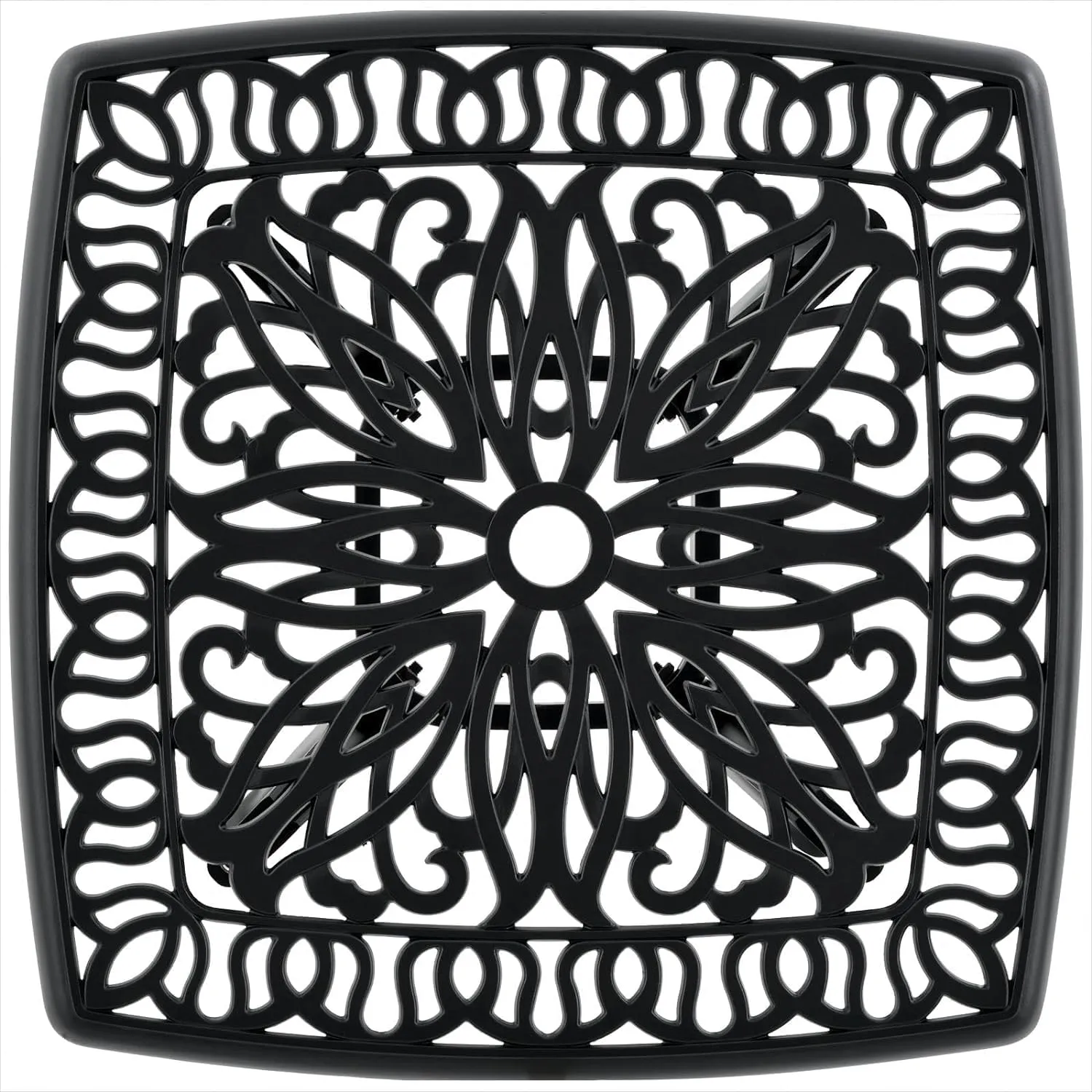 Outdoor 21" Cast Aluminum Square Side Table Set of 2 End Table for Patio, Backyard, Pool, Indoor Companion, Easy Maintenance and Weather Resistant, Black