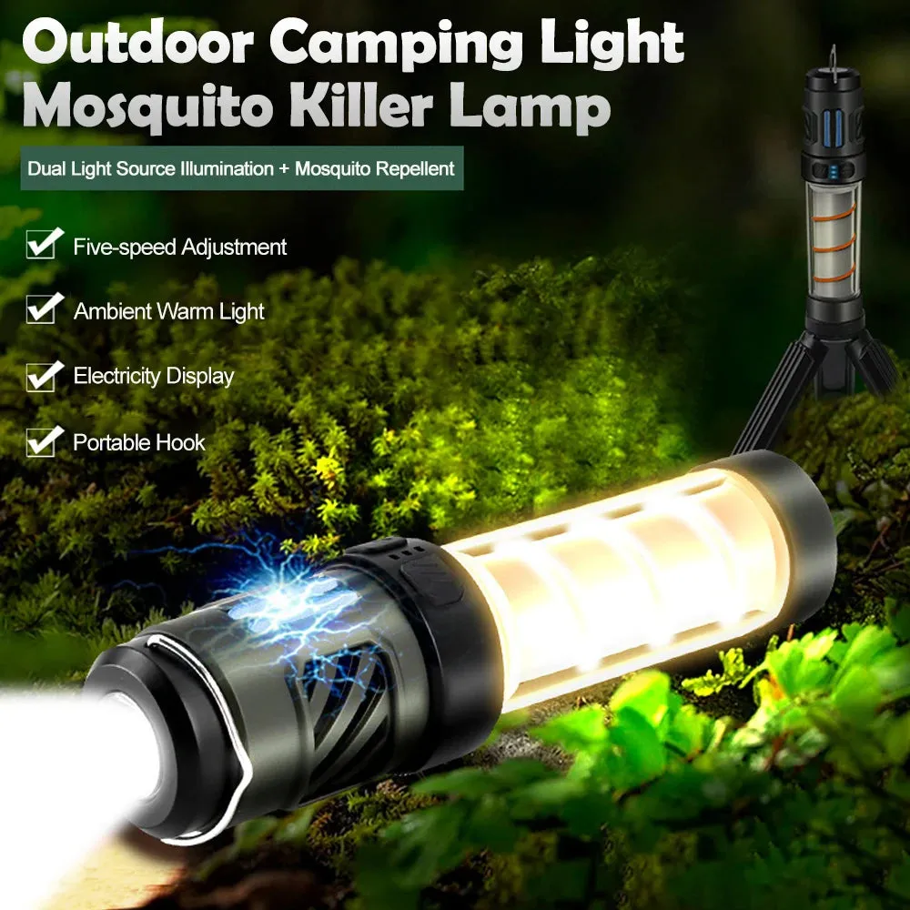 Outdoor Camping Light with Mosquito Repellent – Rechargeable, Waterproof, and Multi-Function