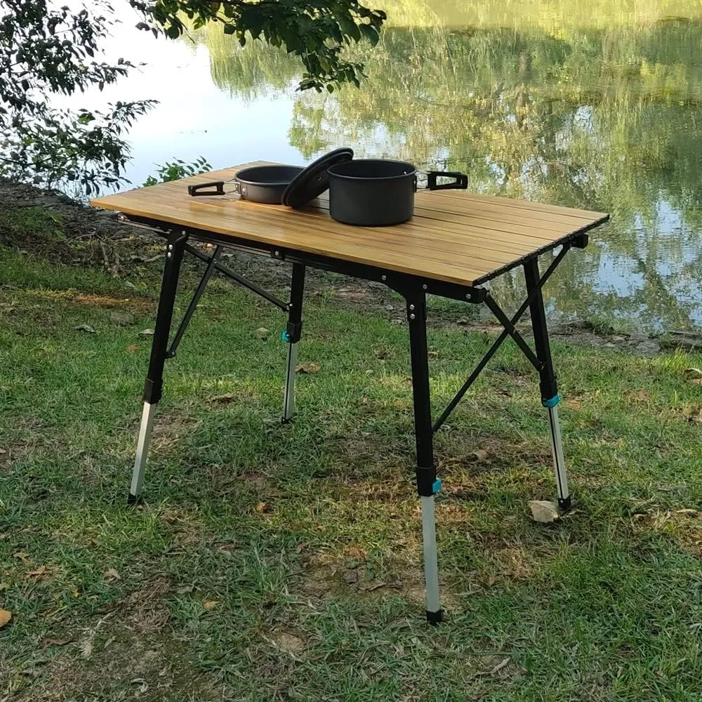 Outdoor Camping Table Portable Telescopic Folding Table Picnic Multipurpose Foldable Ultralight Camp Table (D As shown)