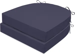 Outdoor Chair Cushions Set of 2, Waterproof Memory Foam Patio Seat Cushions with Ties for Garden Sofa & Dining Furniture, 3-Year Color Fastness, 18x18x3 Inch, Grey
