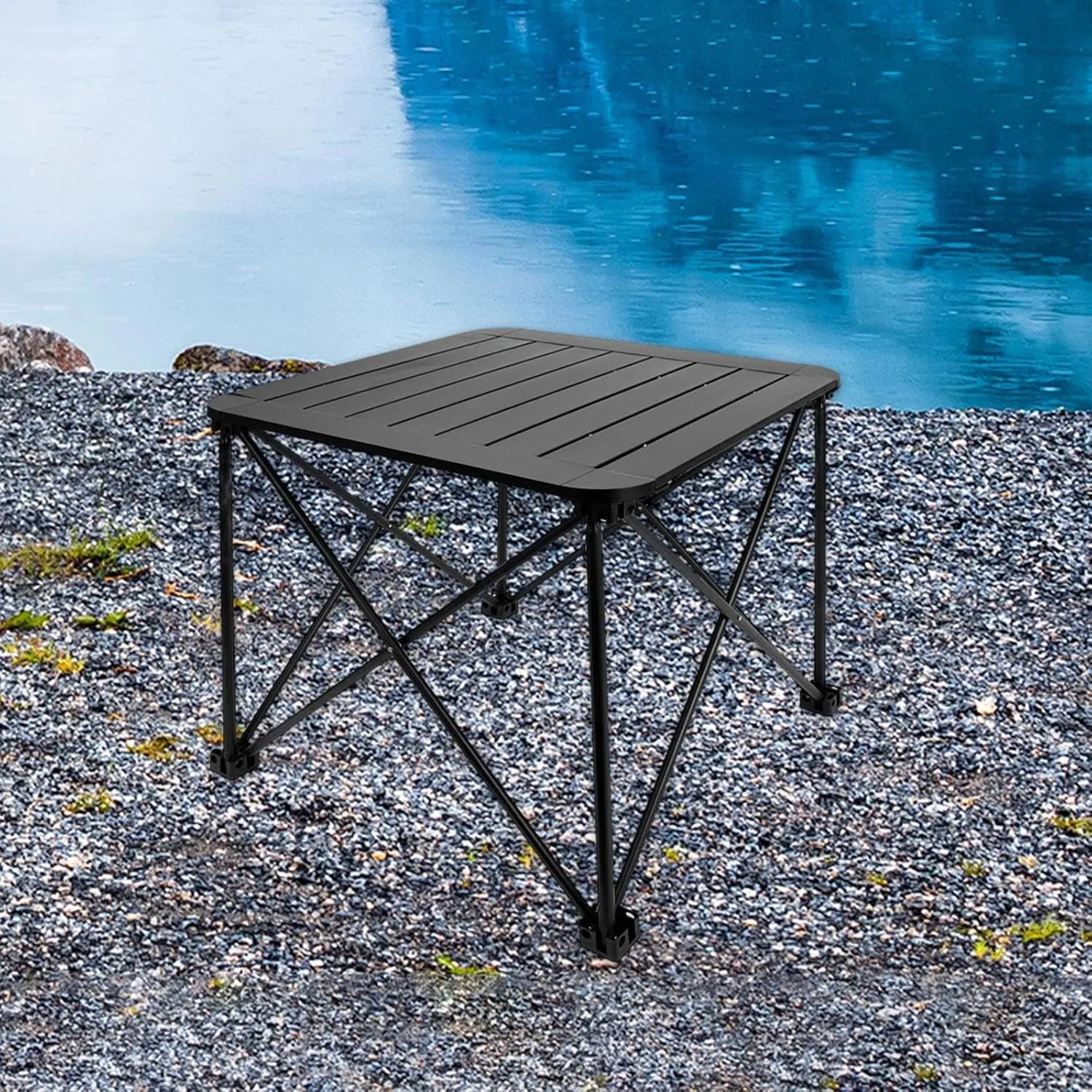 Outdoor Folding Table Portable Desk Dining Table Easy to Carry Outdoor Furniture Camping Table for Outdoor Activities Beach, Medium