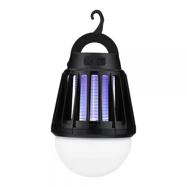 Outdoor Garden Mosquito Killer Light IPX6 Waterproof Night Lantern Black