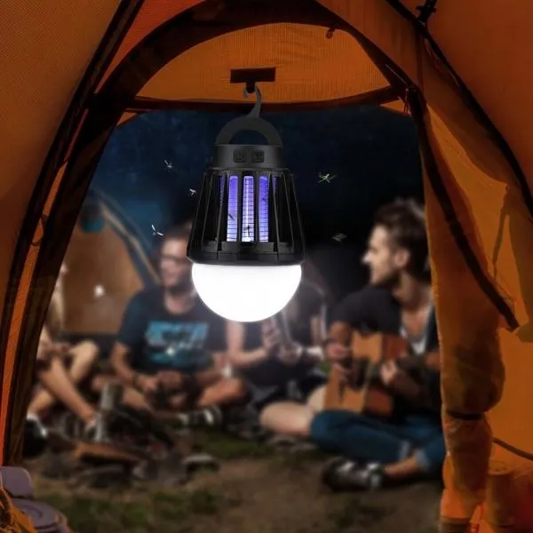 Outdoor Garden Mosquito Killer Light IPX6 Waterproof Night Lantern Black