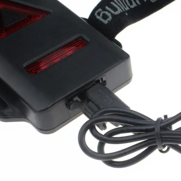 Outdoor LED Chest Light Night Running Warning Light with Removable Fixing Band USB Charge Black