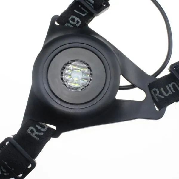Outdoor LED Chest Light Night Running Warning Light with Removable Fixing Band USB Charge Black