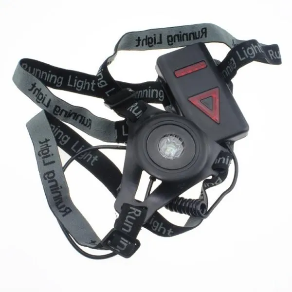 Outdoor LED Chest Light Night Running Warning Light with Removable Fixing Band USB Charge Black