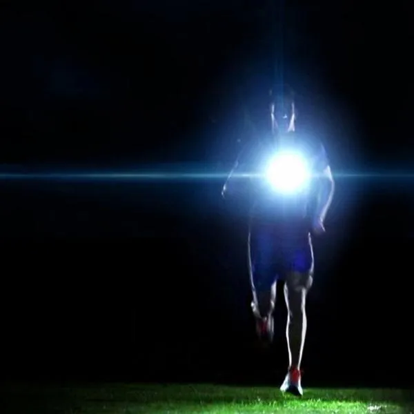 Outdoor LED Chest Light Night Running Warning Light with Removable Fixing Band USB Charge Black