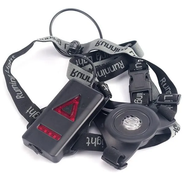 Outdoor LED Chest Light Night Running Warning Light with Removable Fixing Band USB Charge Black