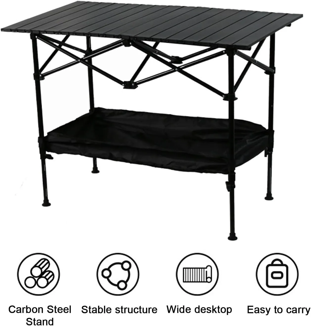 Outdoor Liftable Egg Roll Table, Folding Table, Portable Picnic Table Height Adjustable with Carrying Bag,Suitable for Outdoor,Camping,Picnic, Backyard and Barbecue,Suitable for 2-4 People(Beige,37.4X