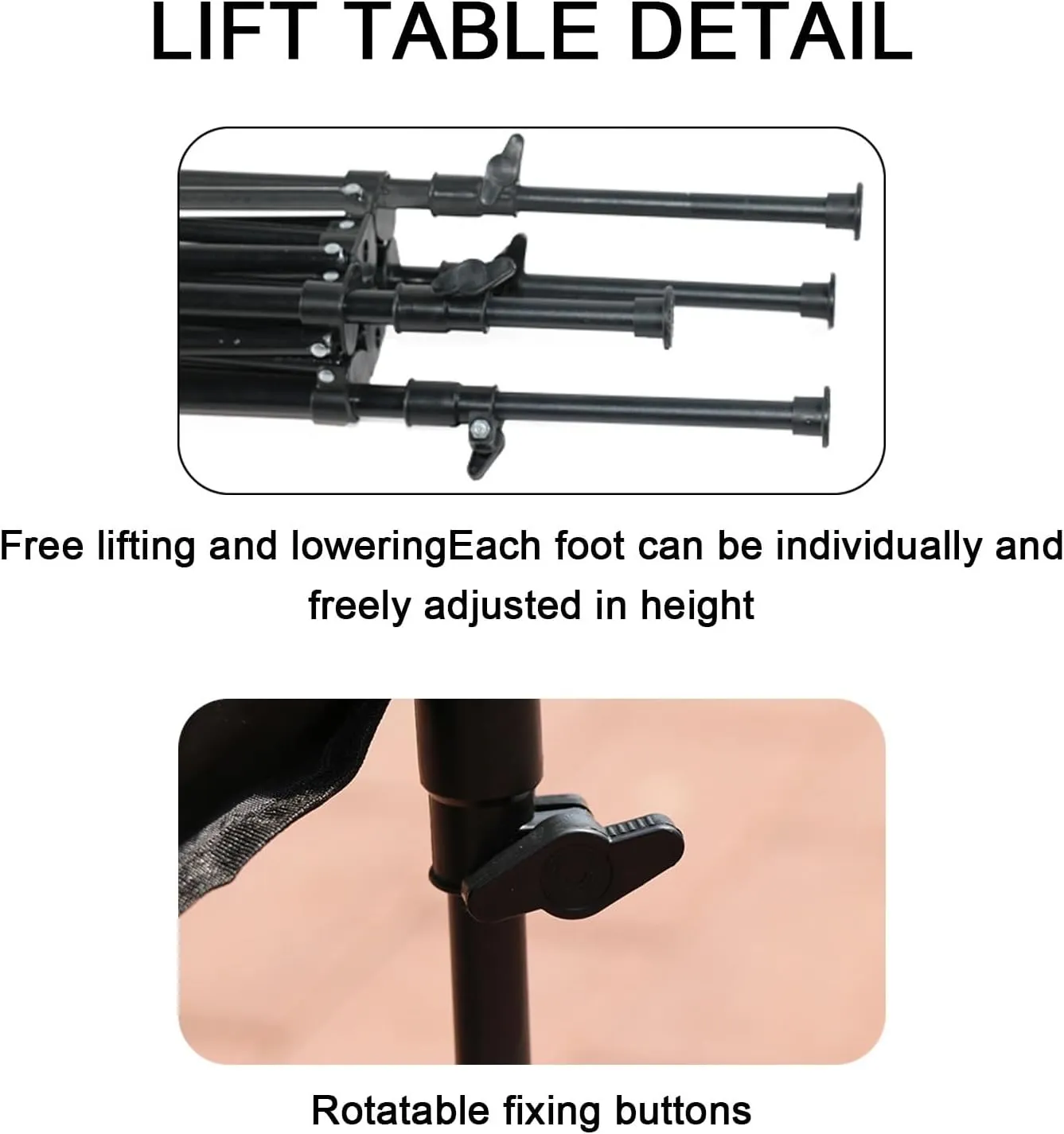 Outdoor Liftable Egg Roll Table, Folding Table, Portable Picnic Table Height Adjustable with Carrying Bag,Suitable for Outdoor,Camping,Picnic, Backyard and Barbecue,Suitable for 2-4 People(Beige,37.4X