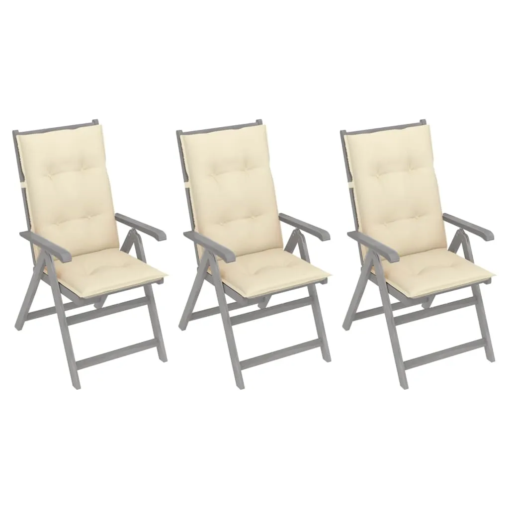 Outdoor Recliner Chairs Patio Chair with Cushions Solid Wood Acacia