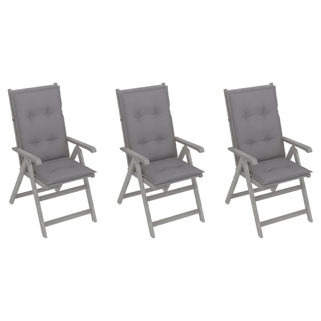Outdoor Recliner Chairs Patio Chair with Cushions Solid Wood Acacia