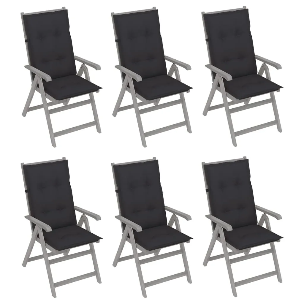 Outdoor Recliner Chairs Patio Chair with Cushions Solid Wood Acacia